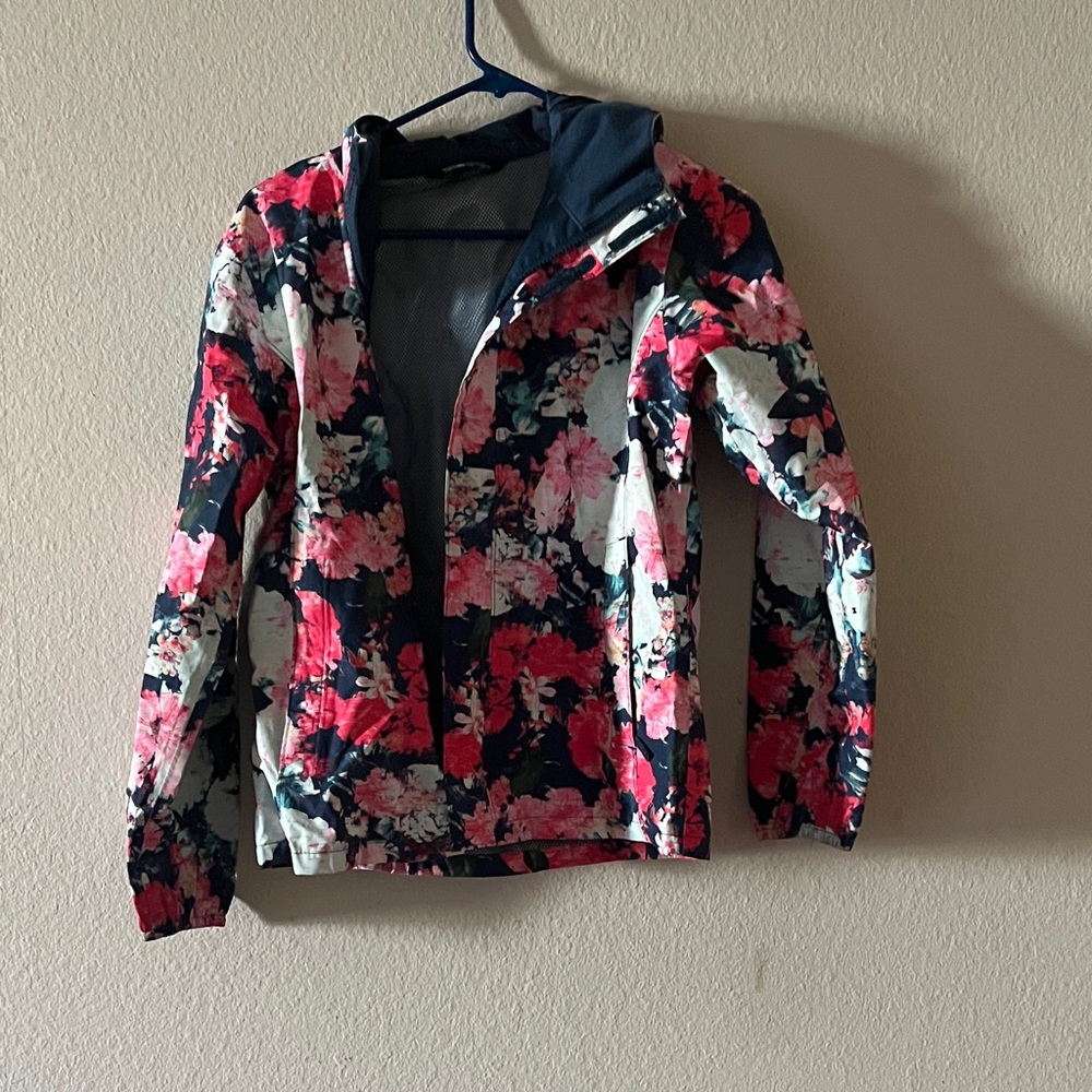 The North Face Women's Floral Ski Jacket - Pink and Blue